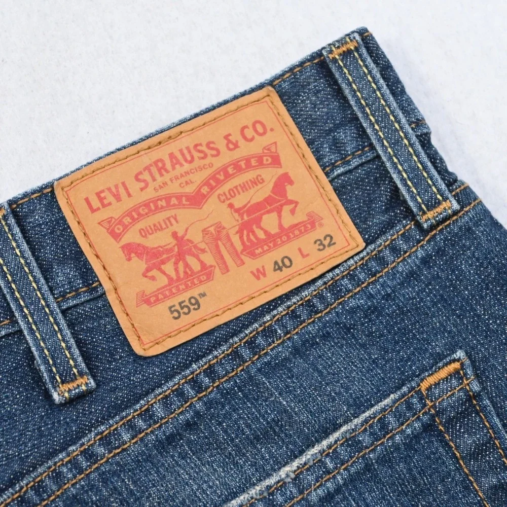 Levi's 559 Relaxed Fit Straight Leg Denim‎ Blue Jeans Mens Size 40 x 32